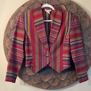 Capezio Vtg  Southwest Cotton Cropped Blazer